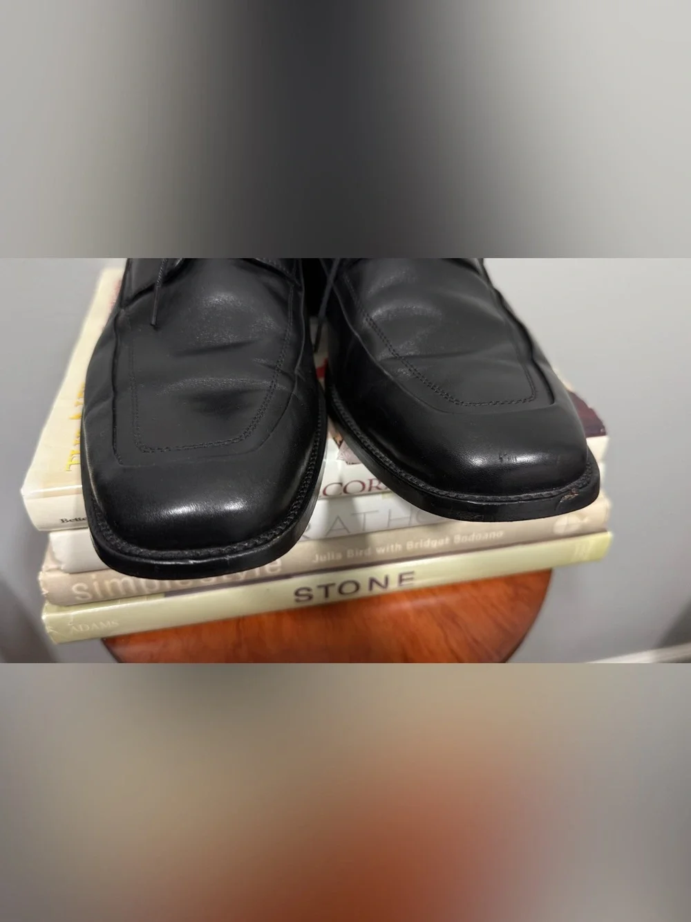 Steve Madden Black Leather Lace-Up Derby Shoes